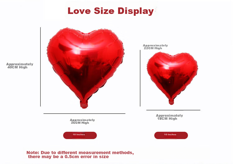 Jingtang Red Heart-Shaped Aluminum Foil Balloon, Valentine's Day Pink Floating, Engagement Romantic Decoration, Wedding Proposal Heart-Shaped Ornament 6