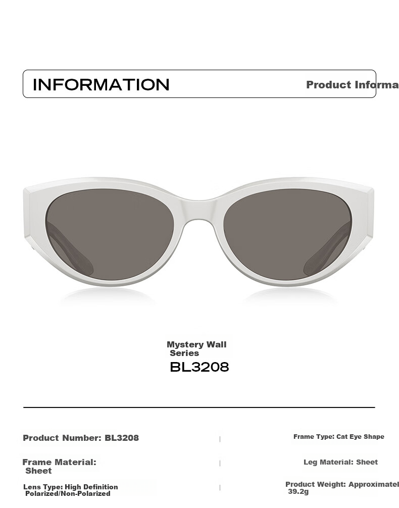 BOLON Sunglasses, Zhang Xiaowan's Style, Cat-Eye UV Protection Sunglasses for Women, Polarized Driving Sunglasses for Men, BL3208 C21 4