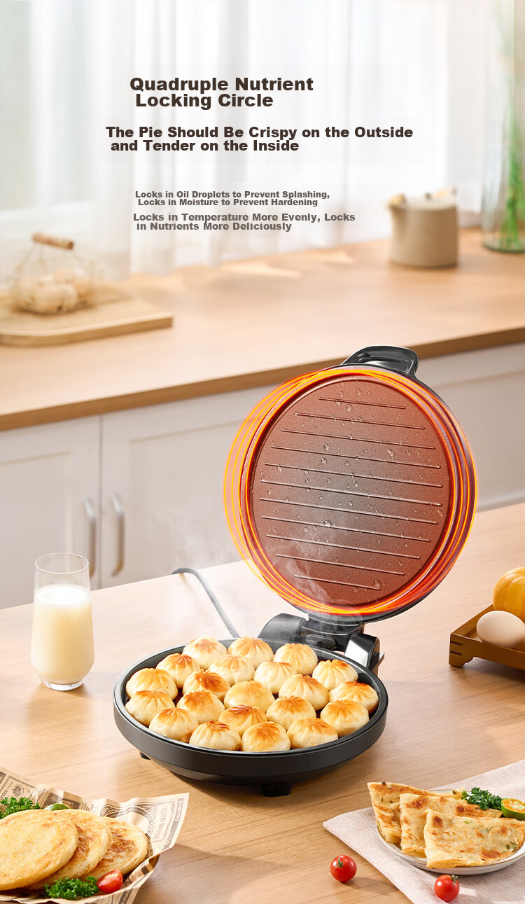 Midea Electric Griddle for Home Use with Removable Lower Plate, High Power Sandwich Breakfast Maker Grill Pan, Square Double-Sided Heating Deep Large Size Upgraded Steam Pancake And Barbecue Pan 28J51 7