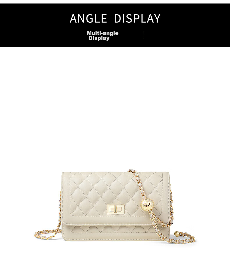 C.BANNER Leather Handbag, Women's Quilted Chain Bag, Shoulder Crossbody Small Square Bag, Brand Birthday Gift for Girlfriend on May 20 10