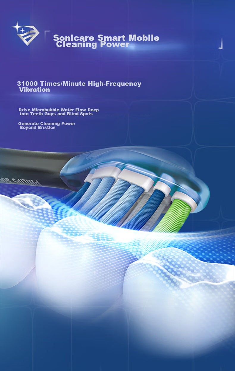 PHILIPS DiamondClean 9 Series Professional Master Electric Toothbrush with Patented Dual-Core Motor, High-End Cleaning, Gum Care, Whitening, Birthday Gift for Men/Women Black 9