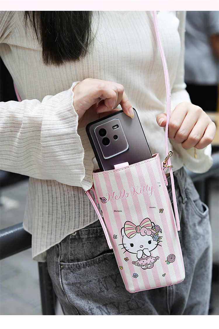Mesuca X Kuromi Handbag, Women's Portable Phone Bag, Shoulder Crossbody Small Purse, Birthday Gift for Girls 53