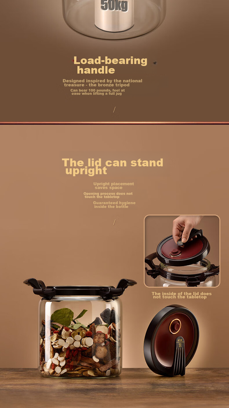 Juyuansu High-Quality Thick Heat-Resistant Glass Infusion Jar with Lid And Base, 10L Capacity 15