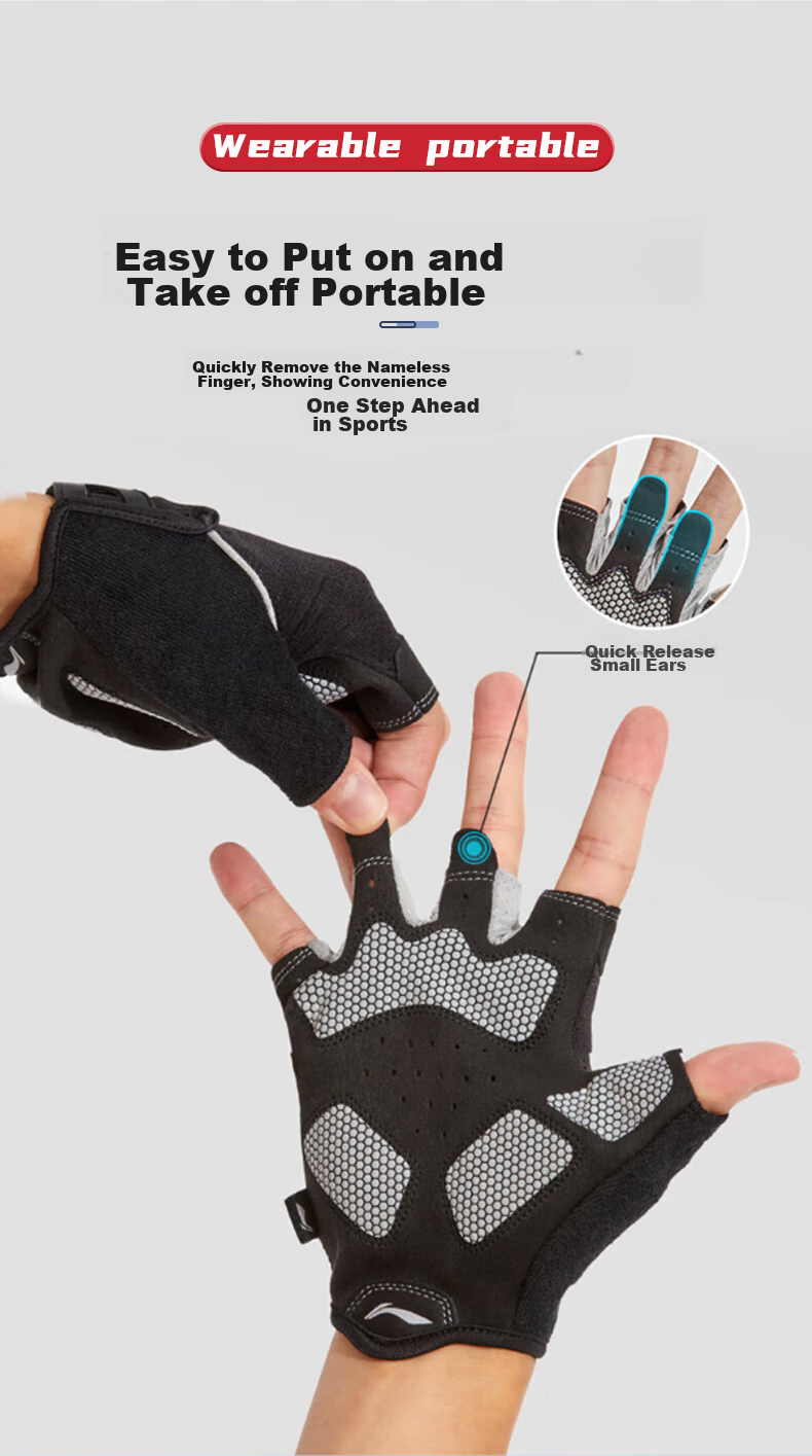Li-Ning Fitness Gloves for Men And Women, Cycling Sports Non-Slip Weightlifting Wrist Guards, Pull-Up Bar Anti-Callus Fingerless Gloves 13