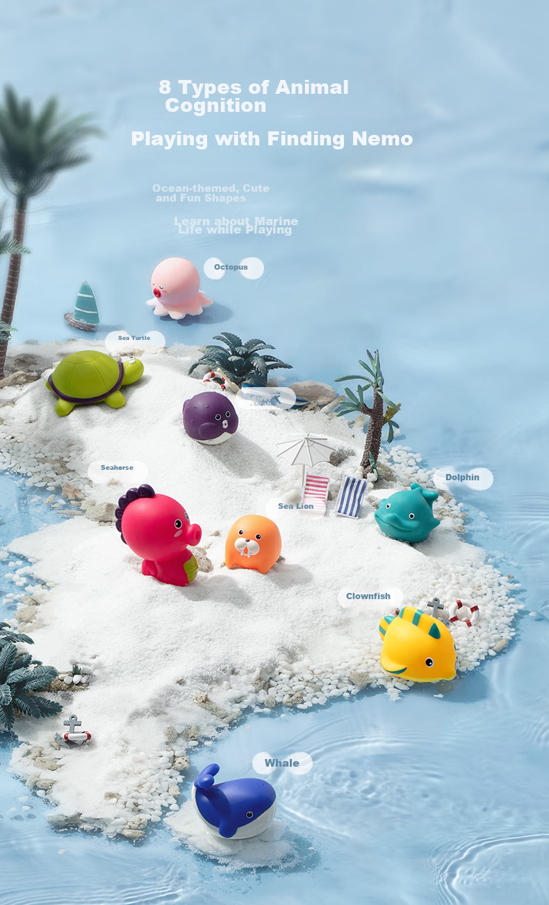 Babycare Children's Bath Toys, Baby Swimming Toys, Water Play Toys, Baby Shower Toys, Shower Head, Indoor Water Play Toys, 8-Piece Set 3