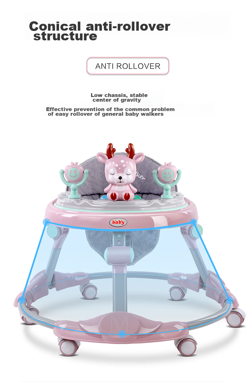 ANGI BABY Multifunctional Anti-Rollover Baby Walker for 6-18 Months, Toddler Learning to Walk, Boys And Girls Can Sit, Walking Aid 6