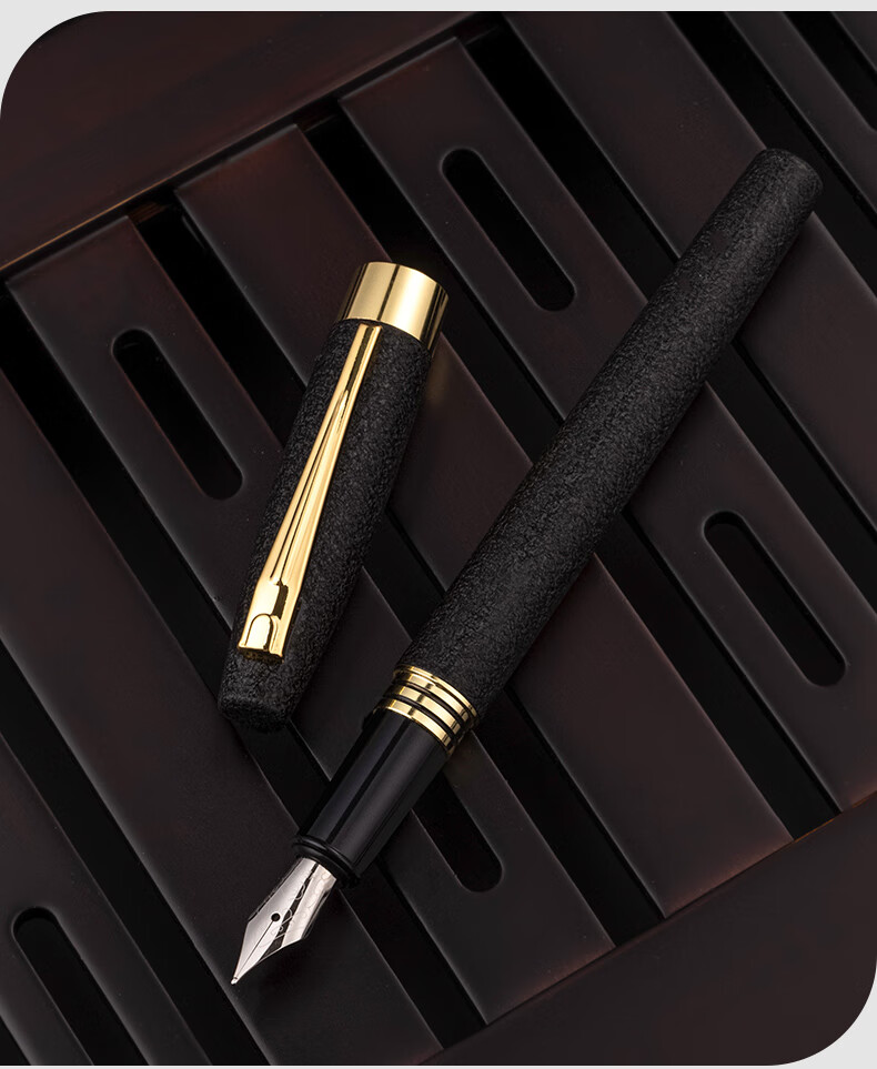HERO Fountain Pen Gift Box, Yayue Series, Black Chess Pattern, High-Quality Student Birthday Gift Ink Set, F Nib 14