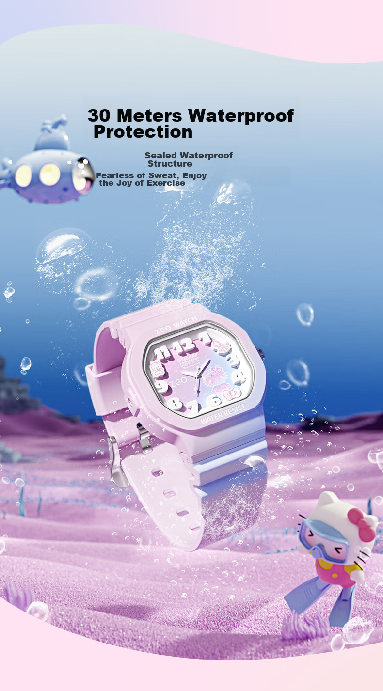 Hello Kitty [50th Anniversary Limited Edition] Watch for Female Students, Primary And Middle School Children, Birthday Gift for Girls 357 8
