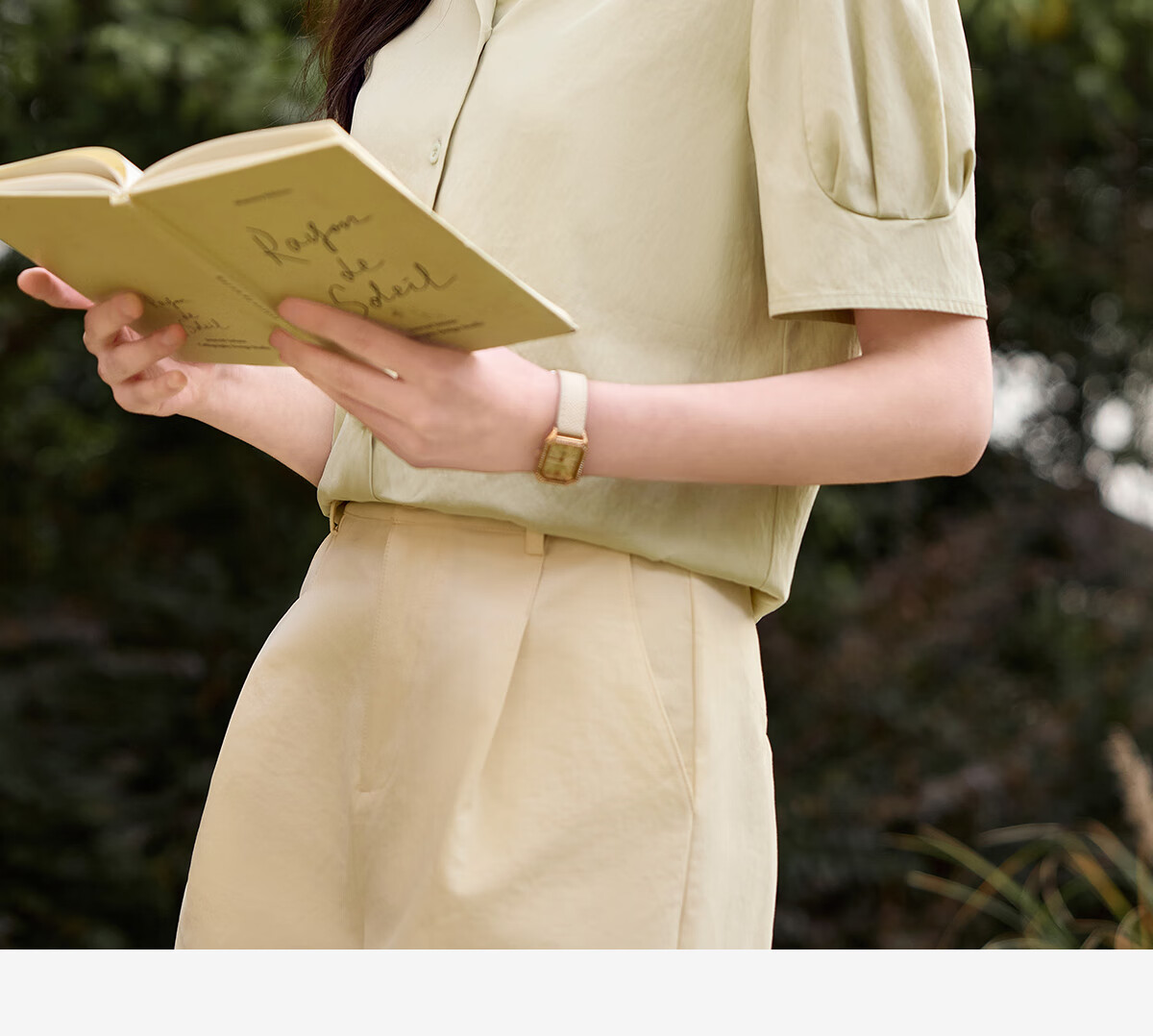 Chushen Summer Short Sleeve Shirt Women Fashion Lapel Design Commuter Casual Blouse S52S004 Light Yellow L 5