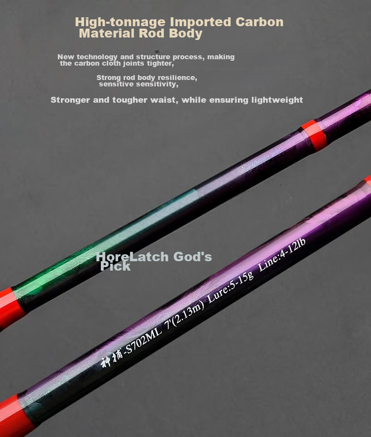 CRONY Straight Handle Fishing Rod with Ultra-Light High Carbon Fiber Tip for Mandarin Fish And General Lure Fishing, 2.13m S702ML 8