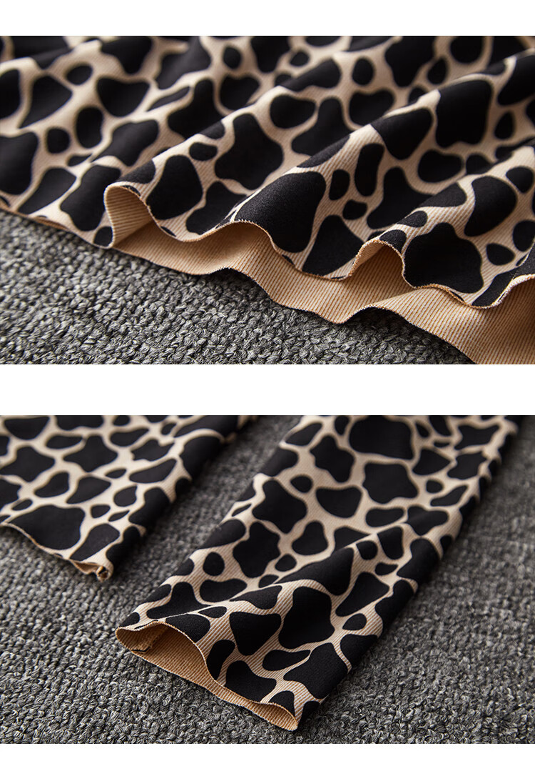 Dme [Comfortable And Skin-Friendly] Semi-Turtleneck Base Layer Women's Top, Inner Wear, Leopard Print Comfortable Base Shirt 5