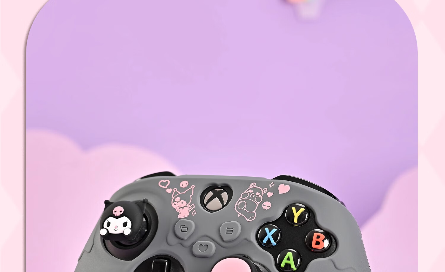 Jixiang XBOX Controller Protective Case, HelloKitty Official Silicone Case, Anti-Slip And Sweat-Resistant Soft Shell, Cute Design for Girls, Matching Joystick Cap, Controller Accessory 15