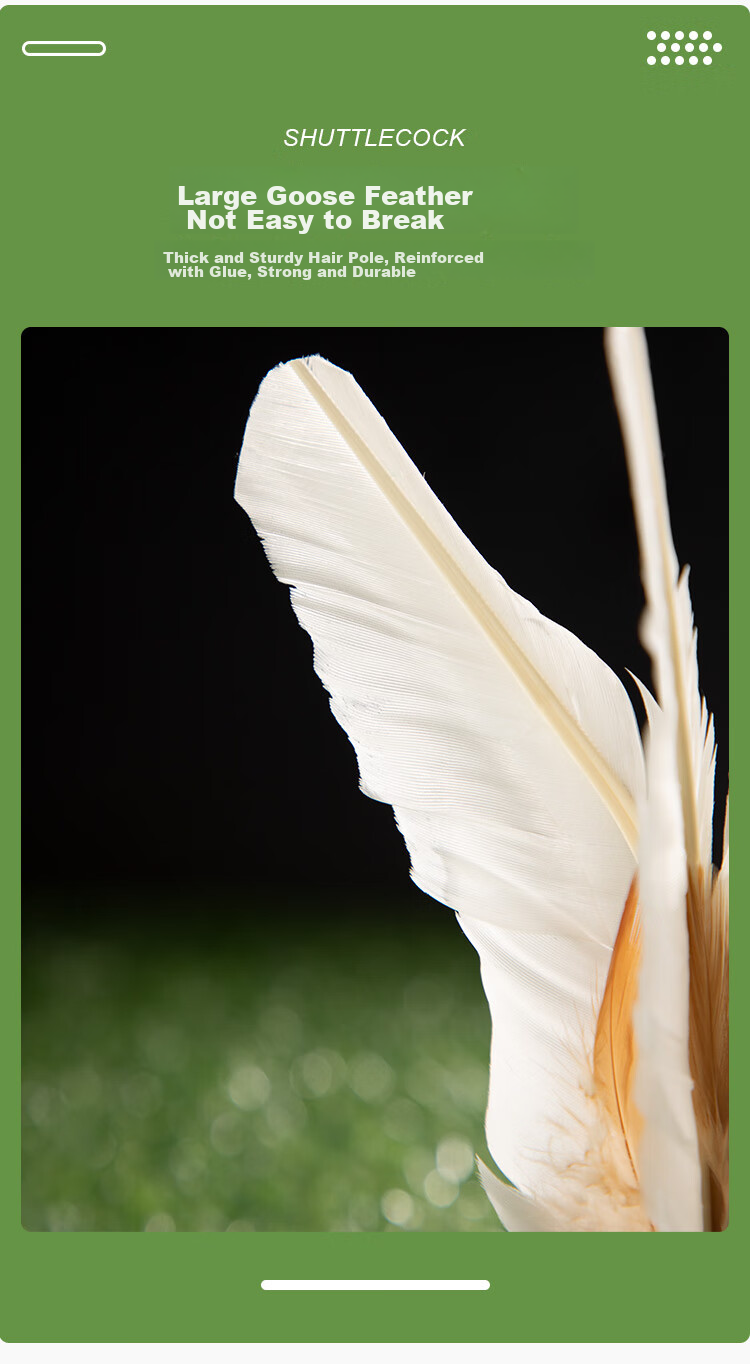 Duweike Shuttlecock, White Goose Feather, Competition-Grade, for Children And Adults, Elementary School Students, Rubber Bottom, Durable And Wear-Resistant, Pack of 3 5