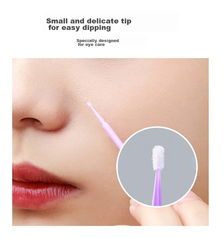 UPLUS Nano Cotton Swabs, Makeup Cotton Swabs, Thin Small Cotton Sticks, Purple, 200 Pieces, for Eye Makeup, Eye And Lip Line Detail Modificatio 7