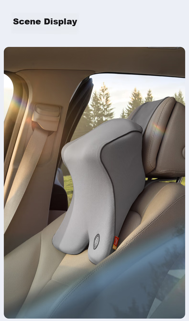 GiGi Car Headrest Memory Foam Neck Pillow, Adjustable Height Car Headrest Cushion Pillow, Gray 10