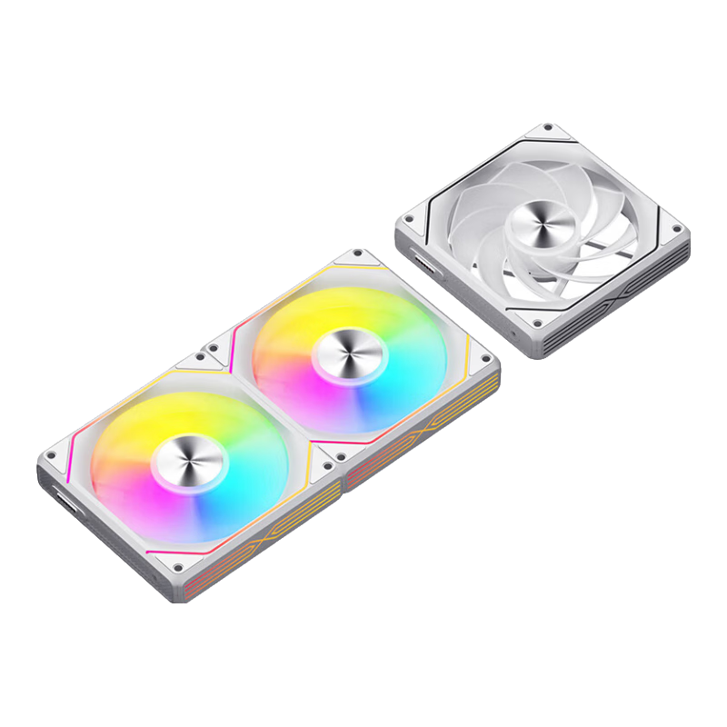 Aigo Starry Moon White Anti-Leaf Triple Pack ARGB Lighting Effects 5V3-Pin Synchronized Lighting Magnetic Building Block Chassis Fan 12CM/PWM Intelligent Temperature Control/Wireless Material Splicing
