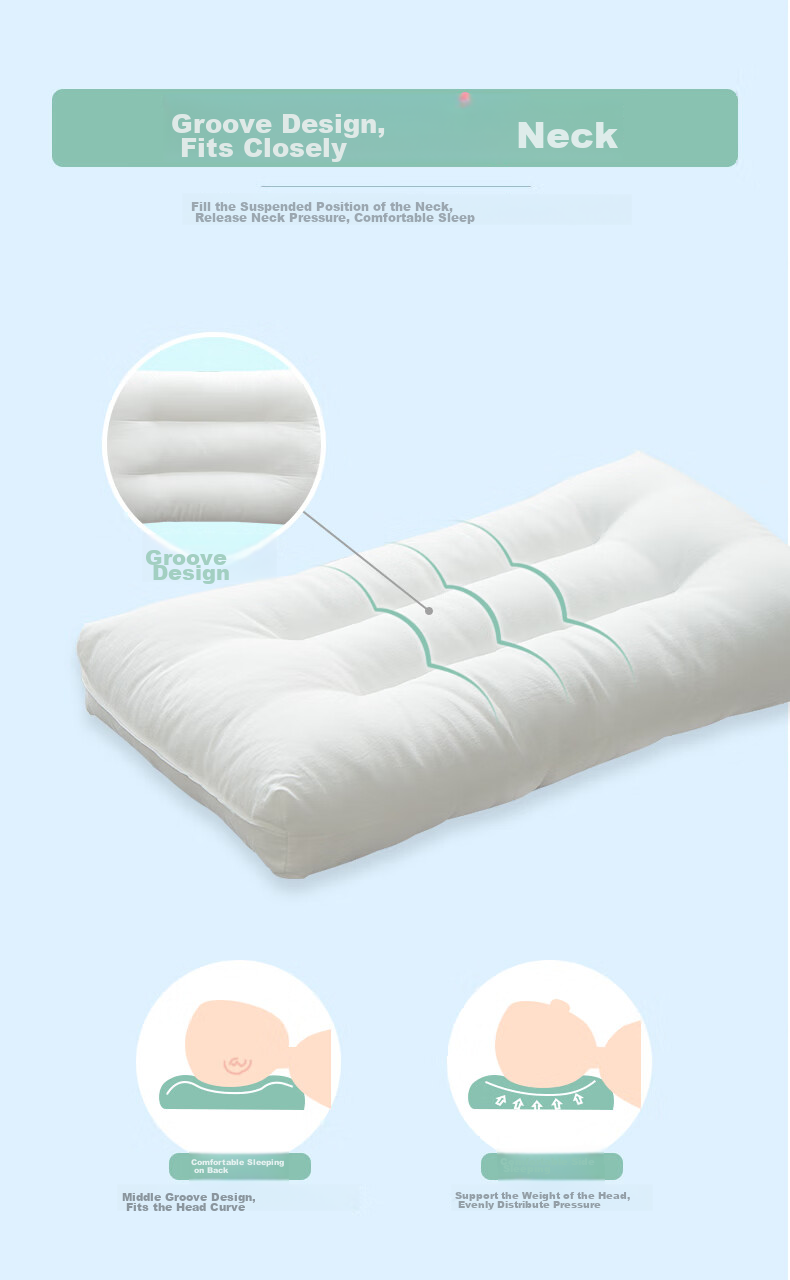 Pilu Children's Pillow, Cotton Filling, Machine Washable, for Students Aged 6-12, Breathable Pillow for Dormitory, Alice Pink, 40*60cm 3