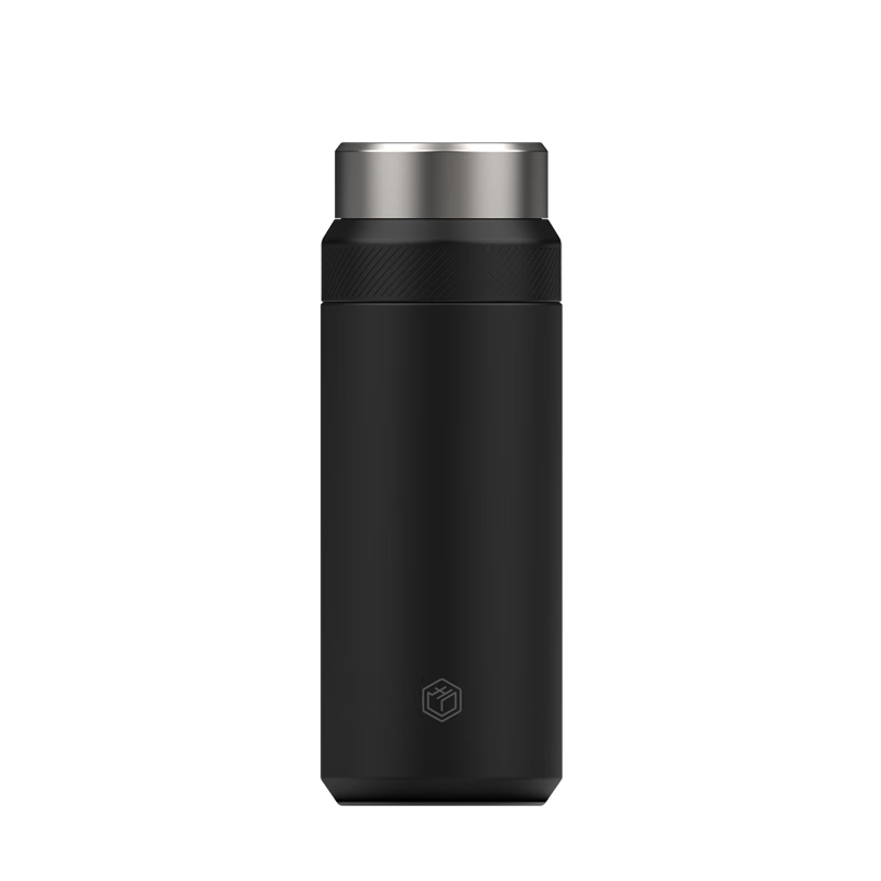 JD Original Kada Insulated Mug with Tea Infuser, Tritan Cup Mouth Three-Stage Design for Men And Women, 316L Stainless Steel, Black, 400ml