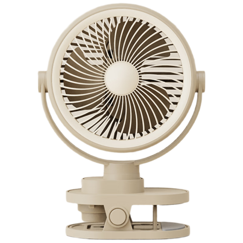 Siyicai Small Desk Fan, USB Electric Fan, Mini Fan for Home Bedroom Student Dormitory Office Desktop Fan Clip-On Fan YS2539 Light Brow