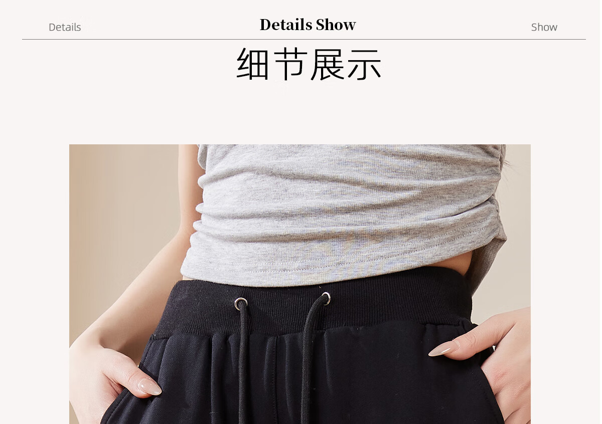 Chushen Women's Casual Pants, Student Sweatpants, Solid Color High-Waist Straight-Leg Trousers, Simple Sweatpants, Long Pants S13KR1034 4