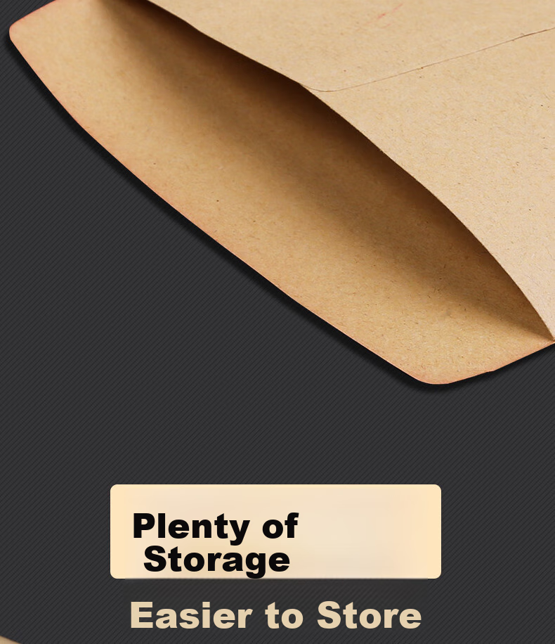 Licao Cash Envelope Kraft Paper Storage Bag Money Cash Organizer Bag 10-Pack Thickened Blank Money Pouch for Bonuses Year-End Awards Salary 3
