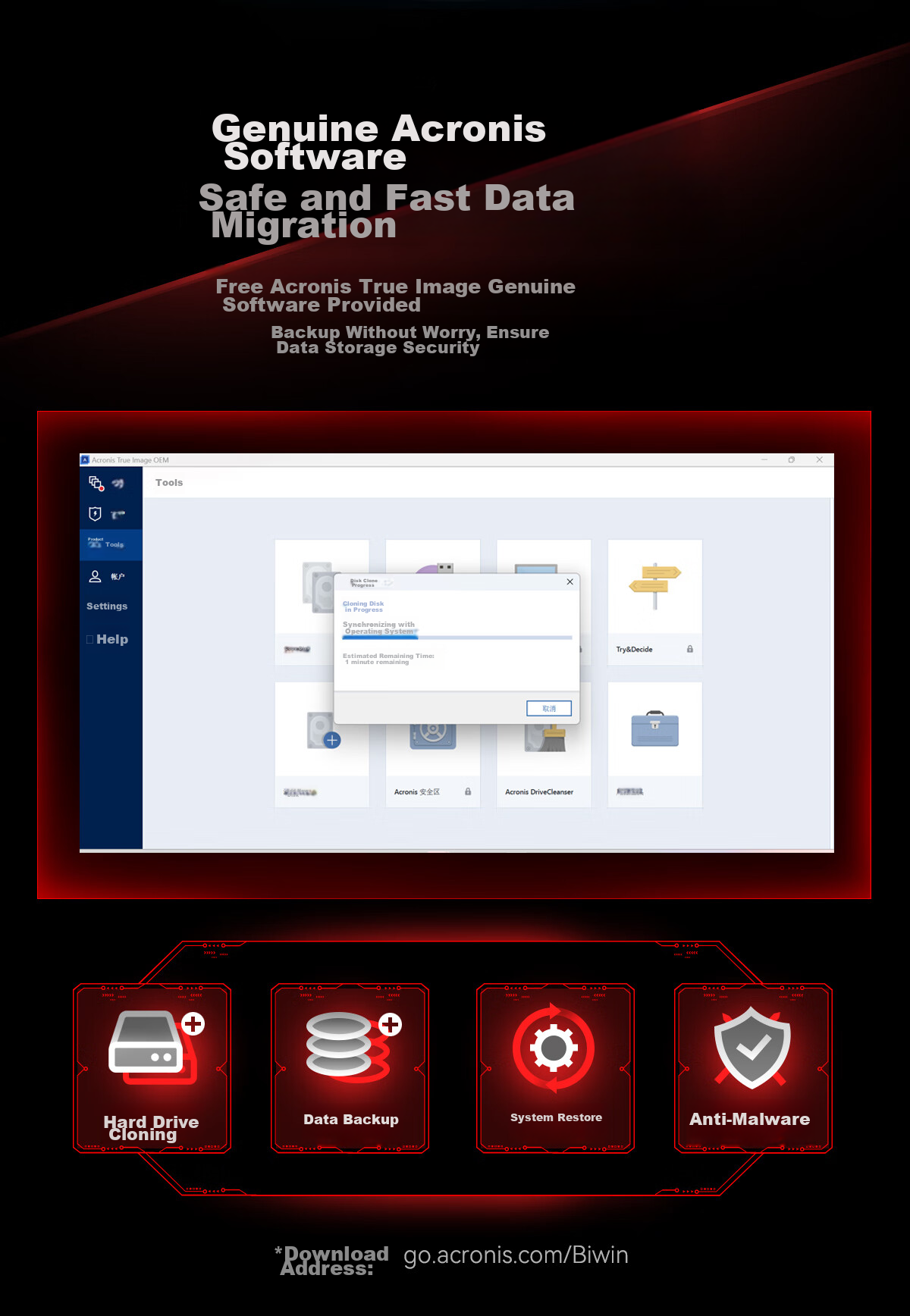BIWIN 2TB SSD M.2 Interface (NVMe Protocol), NV7400 Series, PCIe 4.0 Read Speed 7450MB/s, AI PC Computer Storage Accessory 16