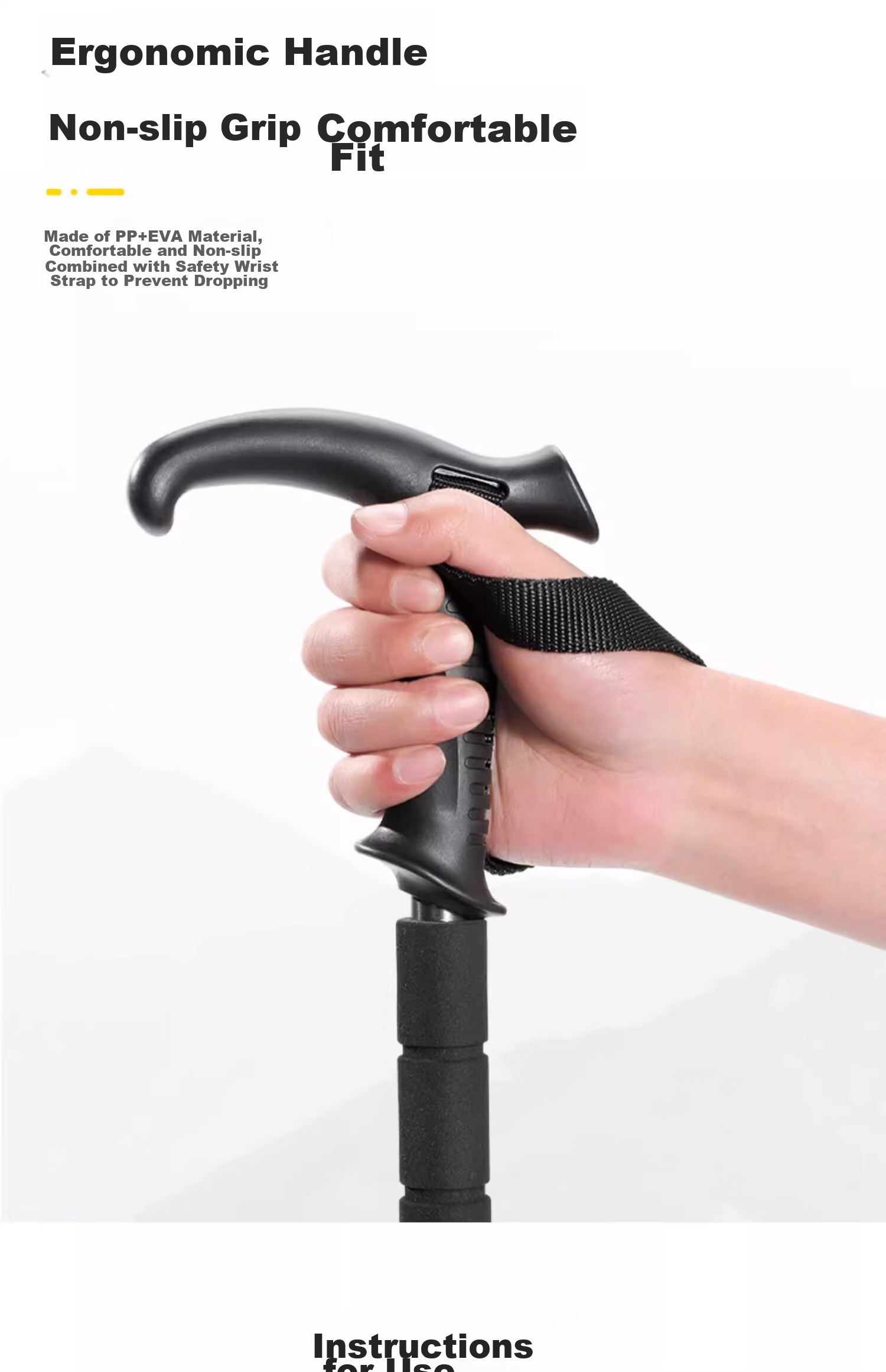 CAMEL Trekking Pole, Aluminum Alloy, Lightweight, Telescopic, Foldable, Hiking Stick, Anti-Slip Walking Cane for Elderly, Climbing Pole, 4673 5