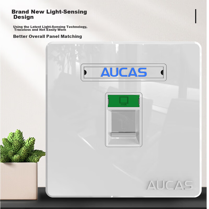 Сетевая розетка AUCAS Cat5e, 86-типа, синяя, без модуля