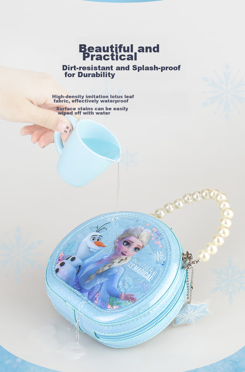 Disney Children's Handbag, Girls' Crossbody Shoulder Bag, Cute And Fashionable Frozen Elsa Princess Style, Sandbag Tote Bag, Blue, Children's Day And Birthday Gift 6