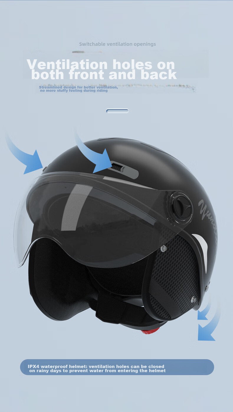 Yundianwei Oversized Smart Bluetooth Helmet for Men Electric Scooter Extra Large Head Circumference 3C Certified Women's Half Helmet White [Smart Bluetooth Model] XXXXXL Extra Large Size 8