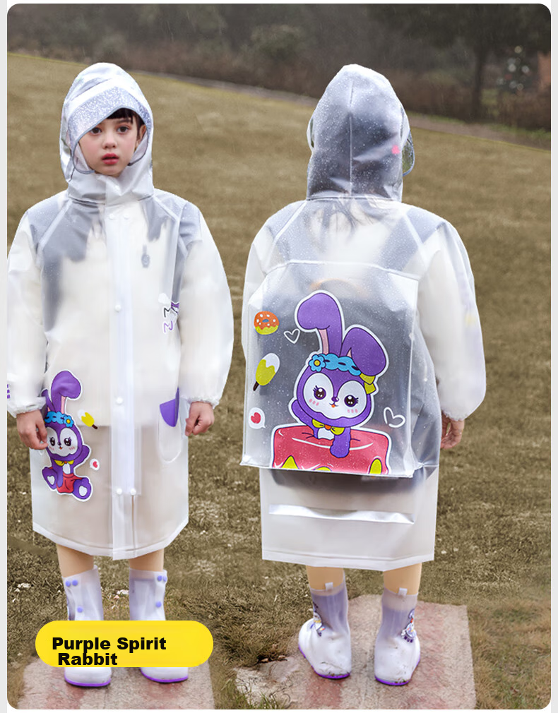 Moremerry Children's Raincoat for Boys And Girls, School Rainwear with Backpack Space, Kindergarten Poncho 23