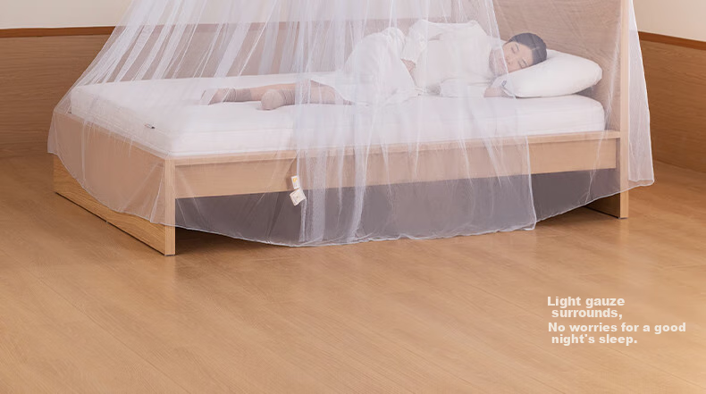 MEDOGA Class A Maternal And Infant Palace-Style Floor Mosquito Net, Home Use, Ceiling-Mounted, No Installation Required, Princess Style, Light Beige, 1.8 Meters [Romantic And Elegant] 13