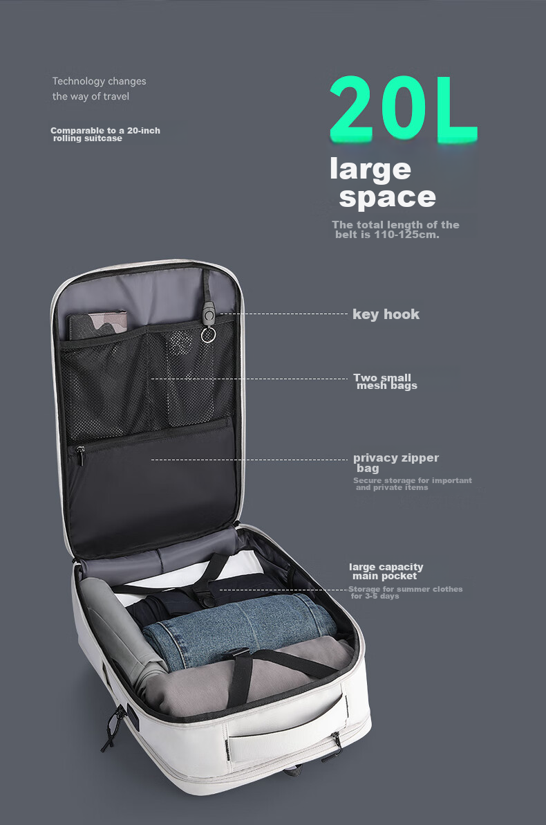 MARK RYDEN Backpack, Commuter Simple Casual Outdoor Large Capacity 17.3-Inch Laptop Bag Schoolbag MR9202 Deep Space Gray 4
