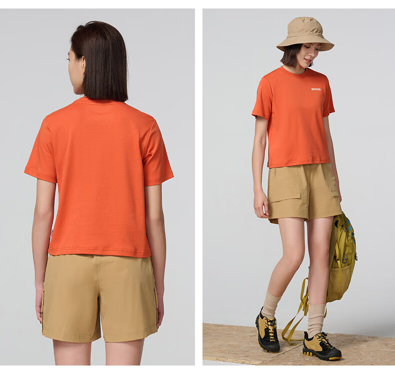 OUTDOOR PRODUCTS Women's Pure Cotton T-Shirt Spring Summer 2026 Breathable Couple Short Sleeve Light Spring Dopamine Rainbow T-Shirt OFTX422461 13