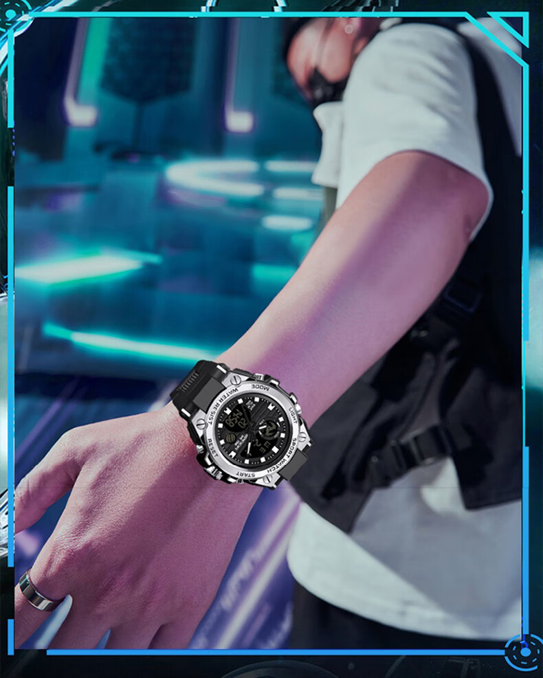 ABORNI Black Knight Watch for Men, Waterproof, Suitable for Middle And High School Students, New Year's And Valentine's Day Gift for Boyfriend Or Husband 6