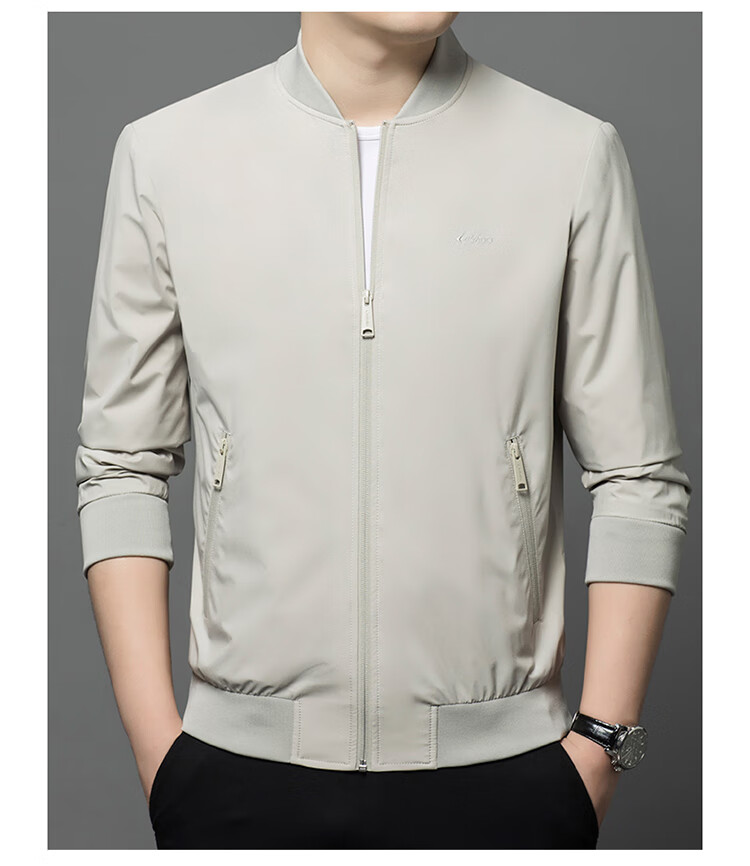 Edenbo Autumn Winter Casual Jacket Baseball Collar Business Commuter Coat Men Navy Blue 170/88A (L) 13