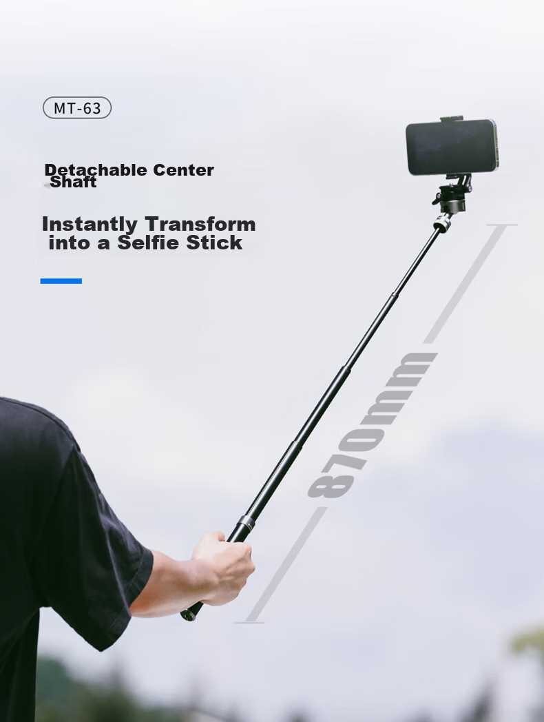 Youlanzi Ulanzi MT-63 Camera Reverse Folding Tripod, DSLR Climbing Outdoor Stand, Mini Portable Photography Tripod, 360° Pan Head, Detachable Center Colum 7