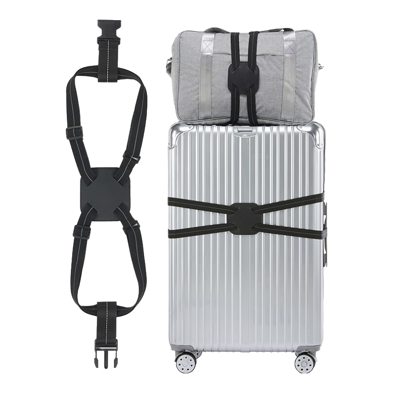 JAJALIN Elastic Packing Strap for Suitcase, Luggage Tie-Down Belt, Checked Baggage Binding Strap, Travel Binding Strap, Black