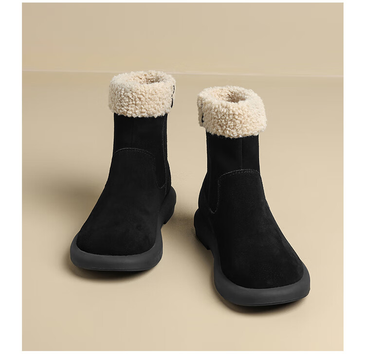 ZHR Snow Boots for Women, 2025 New Winter Style, Fleece-Lined Thick Women's Boots, Sheepskin Flat Ankle Boots for Women, EH97A Brown Size 40 21