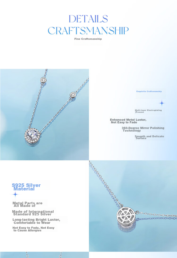 FanciFanci Star Dot Necklace White Silver Women's Light Luxury Pendant Birthday Gift for Girlfriend 14