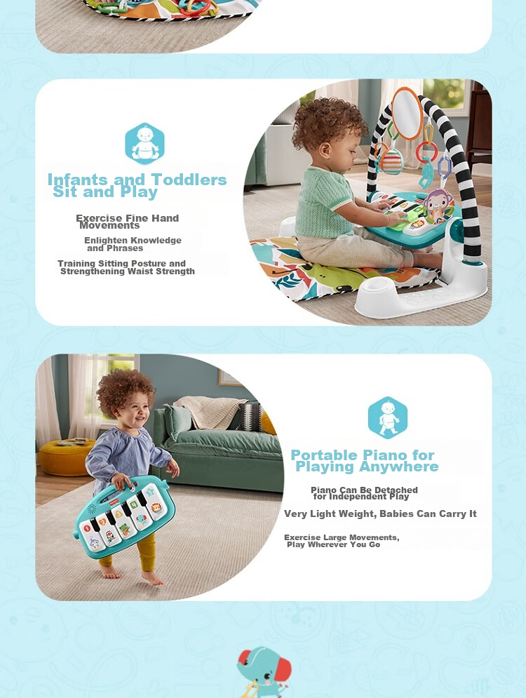 Fisher-Price Newborn Welcome Gift Toy, Birthday Present - Upgraded Colorful Piano Fitness Machine HXV97 11