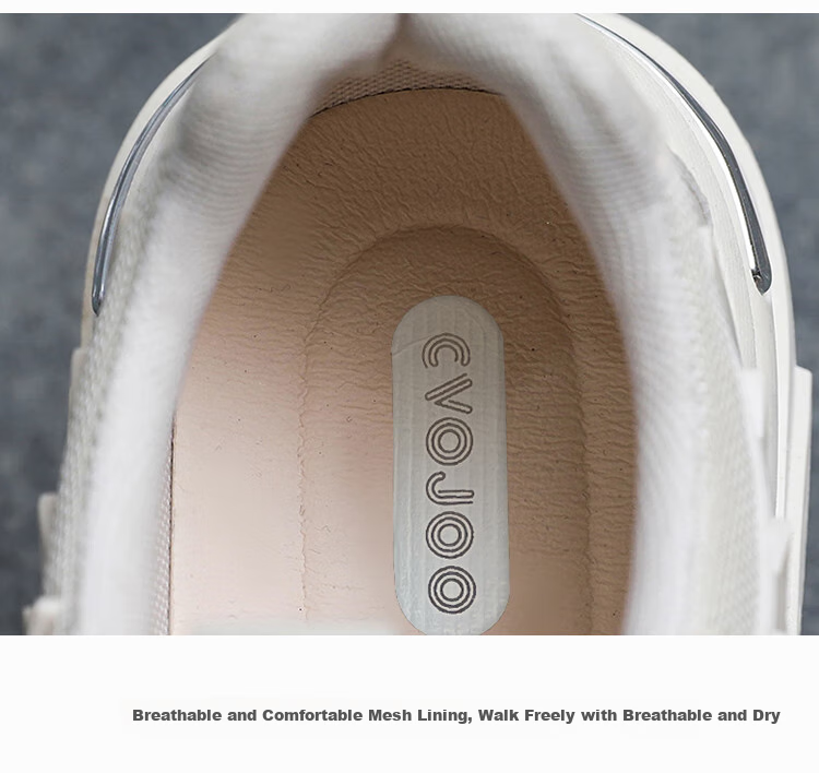 CVOJOO Dad Shoes for Men, Height-Increasing Lightweight Casual Shoes, Trendy Versatile Outdoor Running Sports Shoes for Men, ZY73 White, Size 42 5