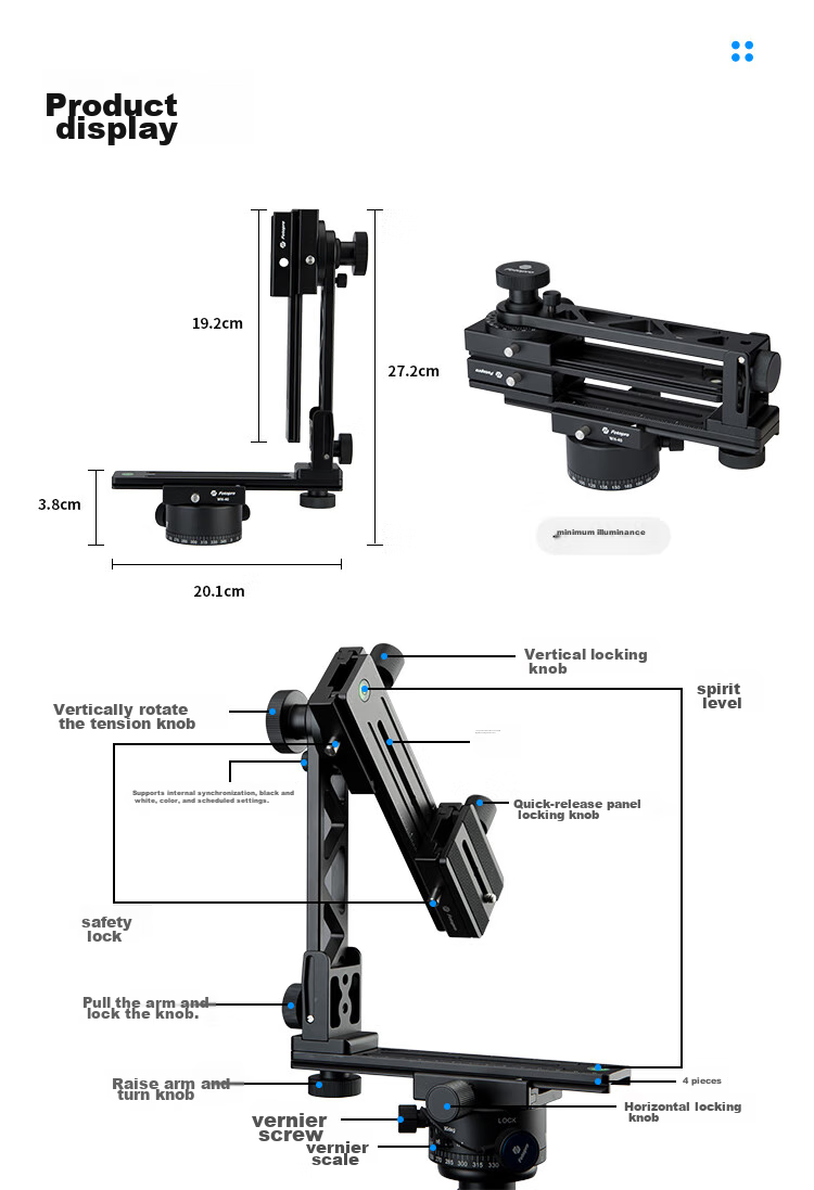 Fotopro WH-40 Digital Camera 720-Degree Professional VR Panoramic Gimbal, Black And Orange 12