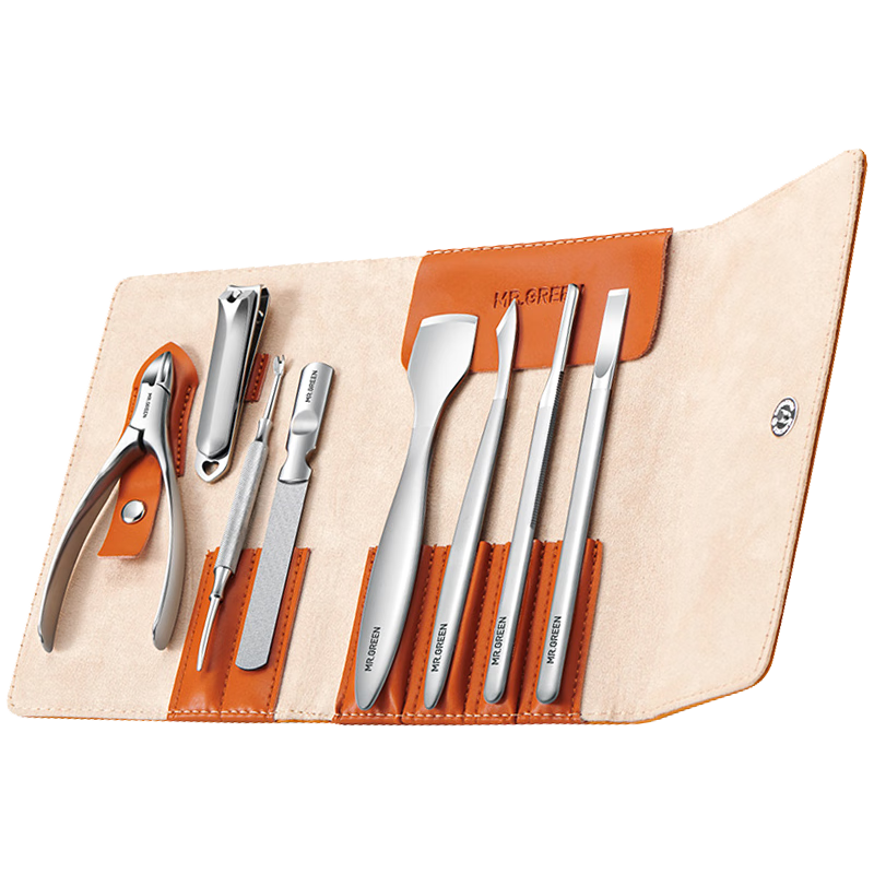 MR.GREEN German Pedicure Knife Set, Ingrown Toenail Specialized Nail Clippers/Avian Beak Pliers Tools Gift Set, 8 Pieces, Mr-9109