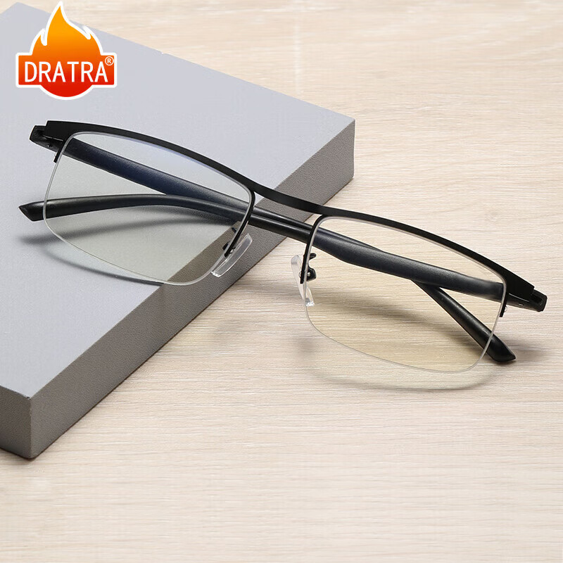 DRATRA HD Blue Light Blocking Reading Glasses Anti-Radiation Resin Lenses Multifocal Bifocal Ultra-Light TR Temple