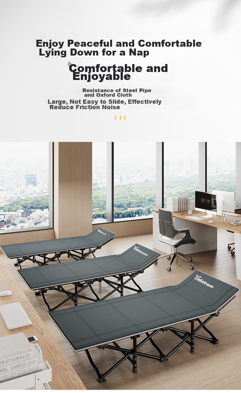 Okeefe Folding Single Bed, Office Nap Bed, Accompanying Care Simple Bed, Lounge Chair, Portable Outdoor Camping Bed, Pop-Up Style 5