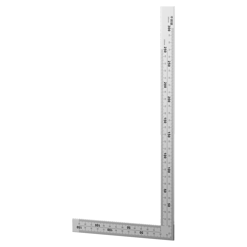 SYNTEK Right Angle Ruler, 90-Degree Stainless Steel Square Ruler, Carpenter's Square, High-Precision L-Shaped Ruler without Bubbles, Double-Sided Scale, 500mm