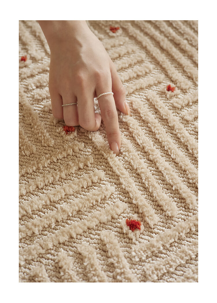 Keecy French Vintage Rug, Living Room Retro Luxury New Style Bedroom Cream-Colored High-End Home Bedroom Carpet 10