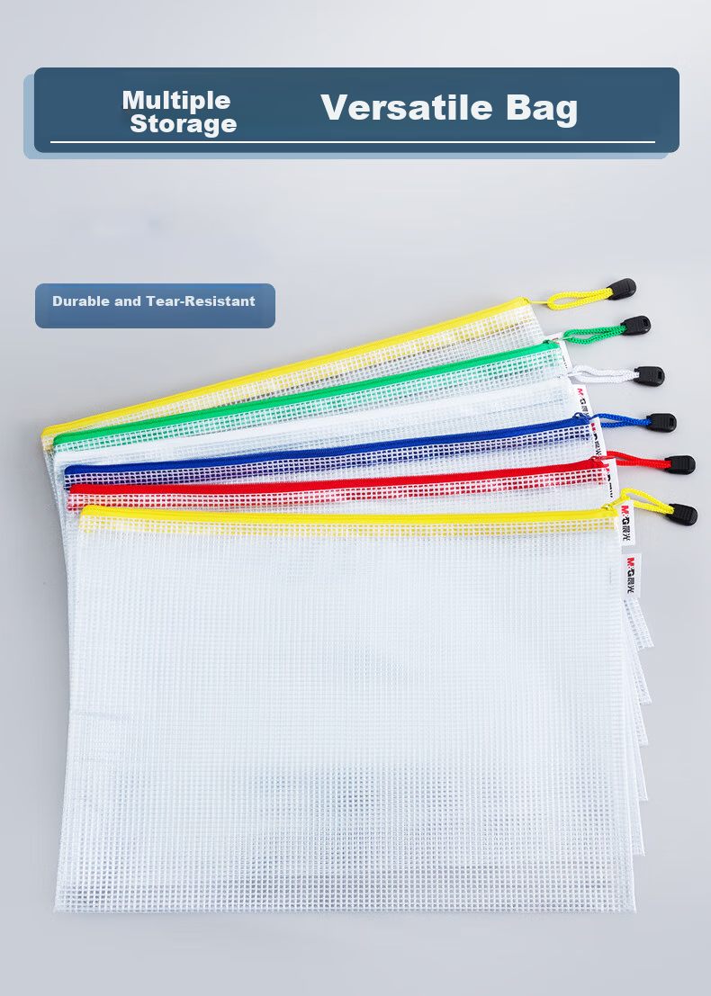 M&G Stationery B5 Grid Zipper Pouch, PVC Document Bag, Affordable Student Exam Paper Storage, File Organizer Pouch, 10-Pack ADMN4283 3