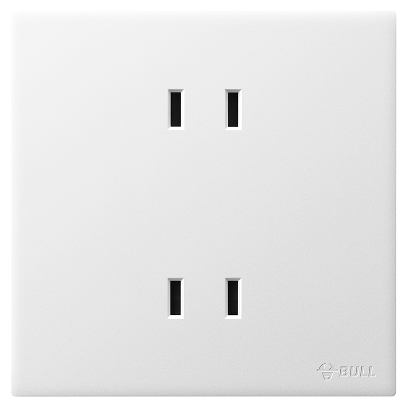 BULL Switch Socket, G60 Series 10A Four-Hole Socket, Ultra-Thin Socket Panel G60Z222, Muxue White
